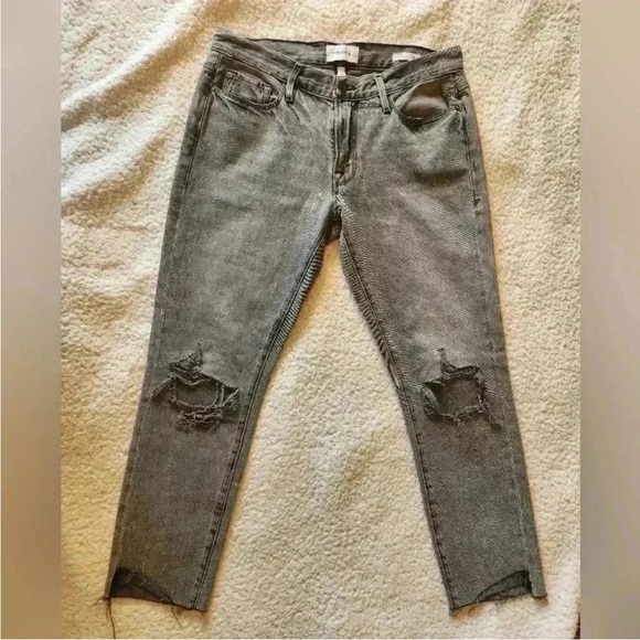 Frame Denim Ankle & Cropped Distressed Gray Jeans, see measurements! - Picture 8 of 8
